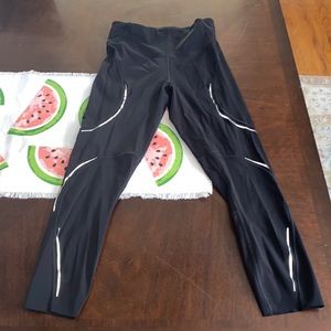 lululemon black and silver workout pants